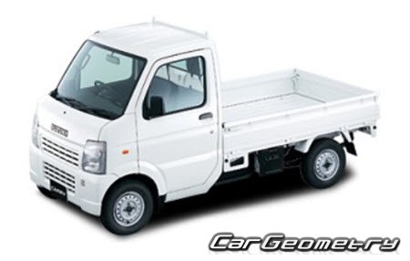 Suzuki Carry Truck (DA63T DA65T) 2000-2013 Body dimensions