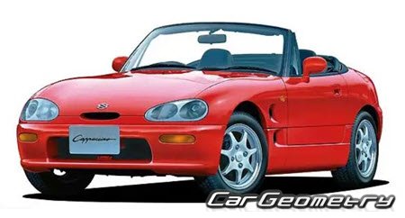 Suzuki Cappuccino (EA11 EA21) 1991-1997 Body dimensions