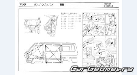 Mazda Bongo (SS) 1983-1995 (RH Japanese market) Body dimensions