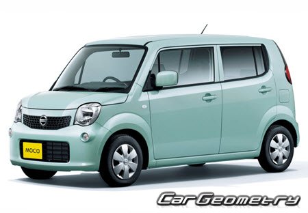 Nissan Moco (MG33S) 2011-2016 Body dimensions