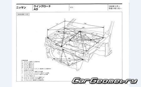 Nissan AD & Wingroad (Y11) 1999–2005 (RH Japanese market) Body dimensions