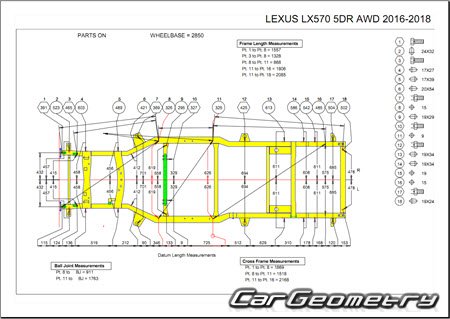 Lexus LX450D, LX570 (VDJ201 URJ201) 2015-2021 Body Repair Manual