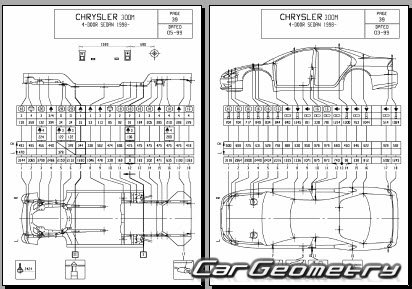 Chrysler 300M (LH) 1998–2004 Body dimensions