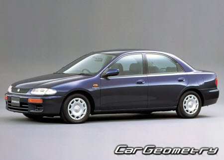 Mazda Familia (BH) 1994-1996 Body dimensions