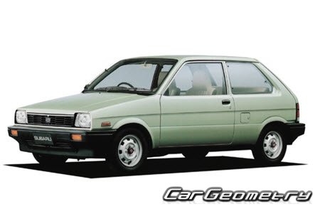 Subaru Justy (KA5 KA6 KA8) 1984-1988 Body dimensions