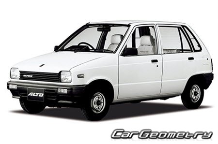 Suzuki Alto & Fronte (CB71S CA71V) 1984-1988 Body dimensions