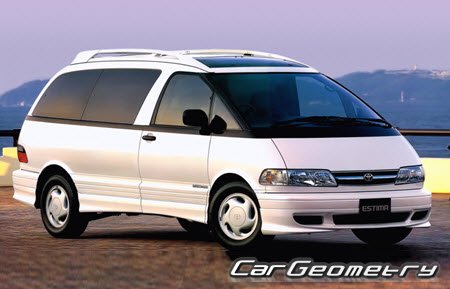 Toyota Estima (CR1# CR2#) 1990-1999 Body dimensions