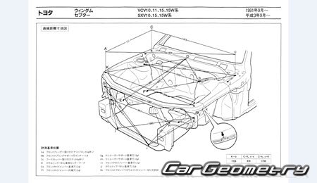 Toyota Scepter (V10 V15) 1991–1996 (RH Japanese market) Body dimensions