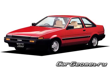 Toyota Corolla Levin & Sprinter Trueno 1983-1987 Body dimensions