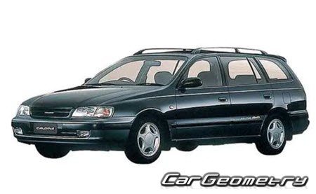 Toyota Caldina Wagon (T19#G) 1992–1997 Body dimensions