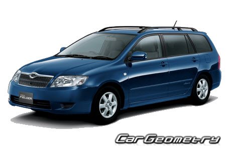 Toyota Corolla & Corolla Fielder (E120) 2000-2006 Body dimensions