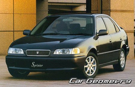 Toyota Corolla & Sprinter (E110) 1995-2000 Body dimensions