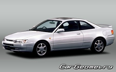 Toyota Corolla Levin & Sprinter Trueno 1995-2000 Body dimensions