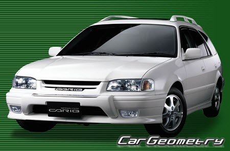 Toyota Sprinter Carib (AE11#G) 1995-2002 Body dimensions