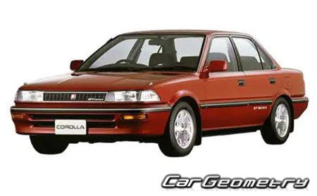 Toyota Corolla & Sprinter (E90) 1987-1991  Body dimensions