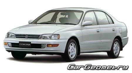 Toyota Carina & Corona (T190) 1992-1996 Body dimensions