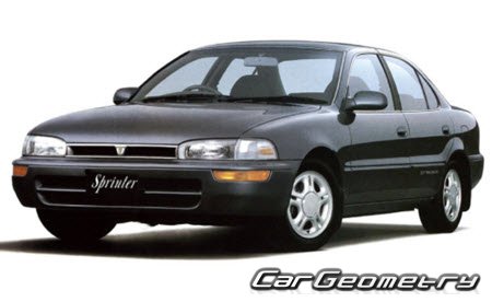 Toyota Corolla & Sprinter (E100) 1991-1995 Body dimensions