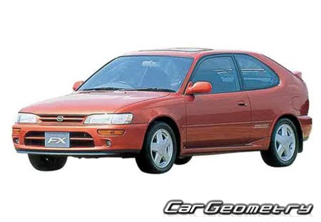 Toyota Corolla FX (AE101) 1992-1995 Body dimensions