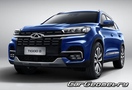 Chery Tiggo 8 (T18FL) 2018–2024 Body dimensions