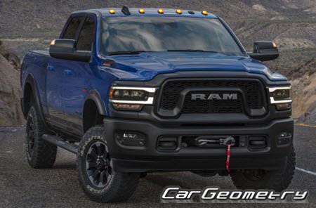 Dodge Ram 2500 (Crew Cab 6.4 Bed) 2019-2025 Body dimensions