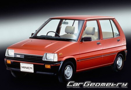 Mitsubishi Minica (H11A, H11V, H12V) 1984-1989 Body dimensions