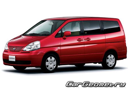 Nissan Serena (C24) 1999–2005 Body dimensions