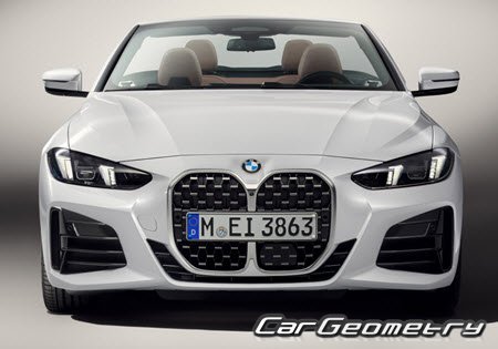 BMW 4 Series (G23) Cabrio 2021-2027 Body dimensions