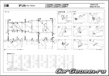 Mitsubishi Delica 1982-1986 (RH Japanese market) Body dimensions