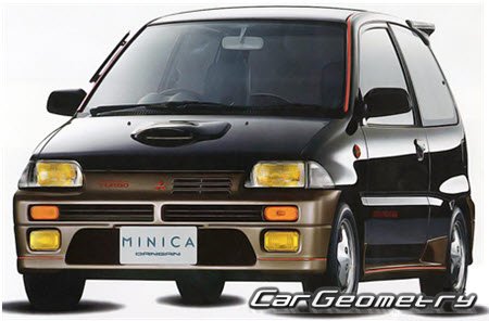 Mitsubishi Minica 1989-1993 Body dimensions