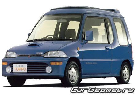 Mitsubishi Minica TOPPO (H22 H27) 1990-1993 Body dimensions