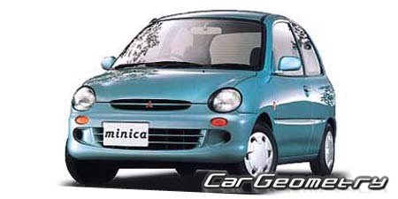 Mitsubishi Minica & Minica TOPPO 1993-1998 Body dimensions