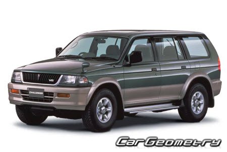 Mitsubishi Challenger (K94W K94WG K96W K97WG) 1996-2001 Body dimensions