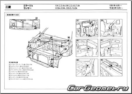 Mitsubishi Lancer & Mirage 1991-1995 (RH Japanese market) Body dimensions