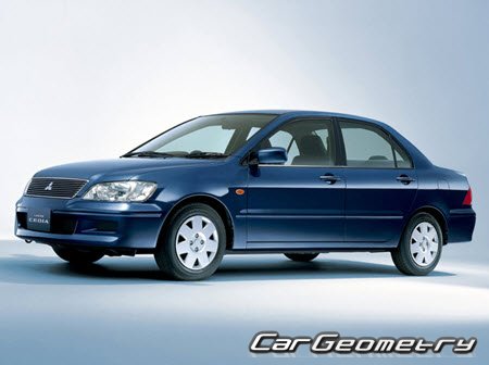 Mitsubishi Lancer Cedia (CS2A CS5A) 2000-2003 Body dimensions