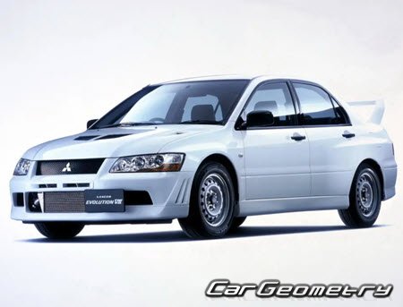 Mitsubishi Lancer Evolution VII (CT9A) 2001-2002 Body dimensions