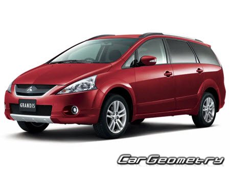 Mitsubishi Grandis (NA4W) 2003-2009 Body dimensions