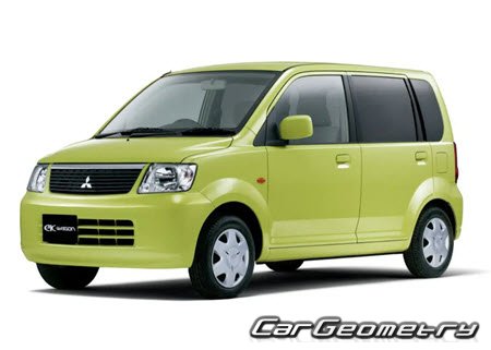 Mitsubishi eK-Wagon (H81W) 2001–2006 Body dimensions