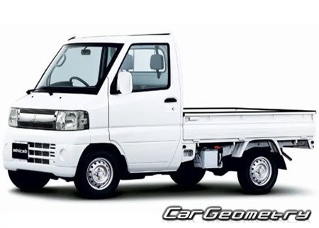 Mitsubishi Minicab Truck (U61T U61TP U62T U62TP) 1999-2014 Body dimensions