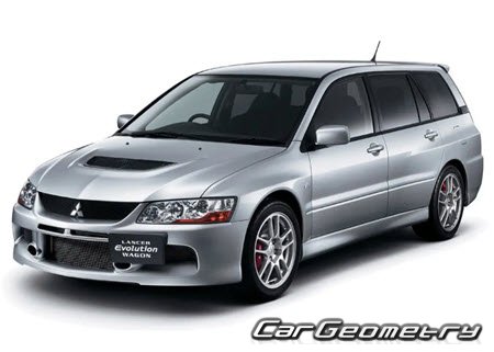 Mitsubishi Lancer Evolution Wagon (CT9W) 2005-2006 Body dimensions