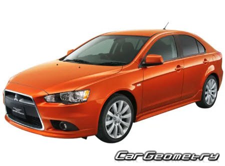 Mitsubishi Galant Fortis Sportback (CX4A) 2008-2015 Body dimensions