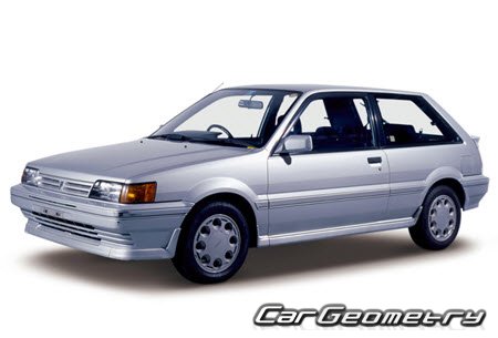 Nissan Pulsar 3DR (N13) 1986–1990 Body dimensions