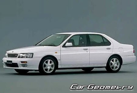 Nissan Bluebird (U14) 1996–2001 Body dimensions