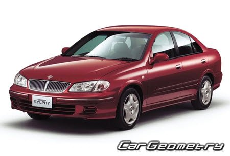 Nissan Bluebird Sylphy (G10) 2000–2005 Body dimensions