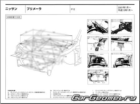 Nissan Primera (P12) 2001-2005 (RH Japanese market) Body dimensions