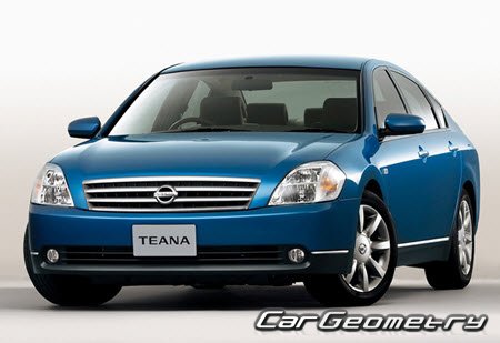 Nissan Teana (J31) 2003–2008 Body dimensions