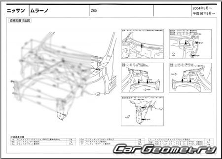 Nissan Murano (Z50) 2004–2008 (RH Japanese market) Body dimensions