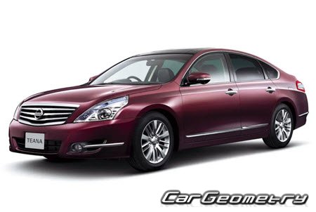 Nissan Teana (J32) 2008–2014 Body dimensions