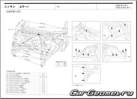 Nissan Murano (Z51) 2008–2015 (RH Japanese market) Body dimensions