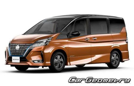 Nissan Serena e-POWER (C27) 2017–2022 Body dimensions