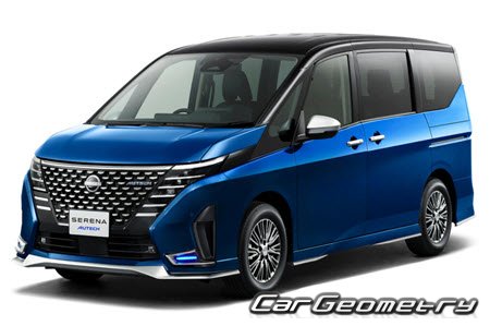 Nissan Serena e-POWER (C28) 2023–2027 Body dimensions